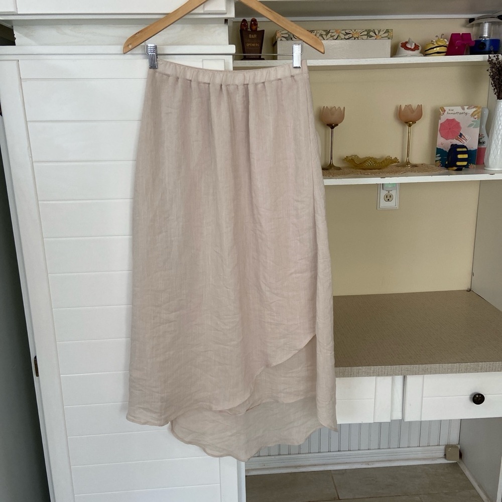 Vintage Cream Flowy Tiered Maxi Skirt